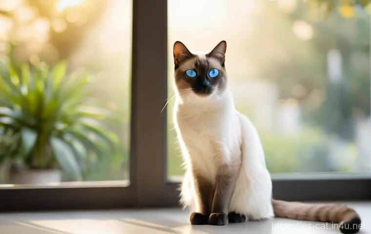고양이 성격별 특징 - **A Dignified and Independent Siamese Cat by a Window.**
* **Description:** A beautiful, sleek...