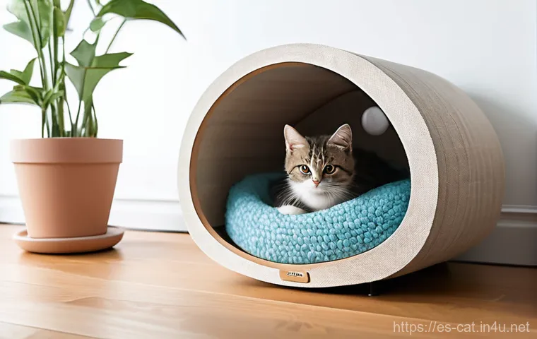 고양이 출산 준비물 - **A Serene Birthing Sanctuary:** A beautifully detailed image of a cozy, dimly lit birthing nest for...