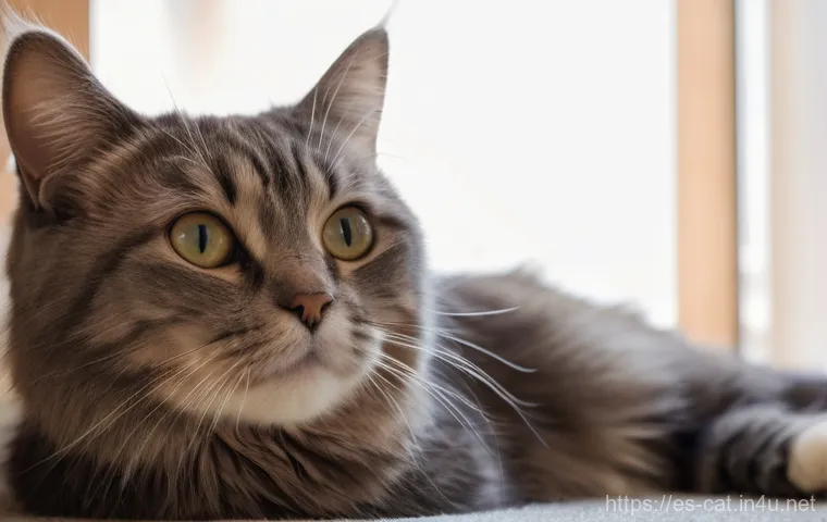 고양이 눈 건강 관리 - **Prompt:** A heartwarming and intimate close-up of a domestic short-haired cat, with its bright, cl...