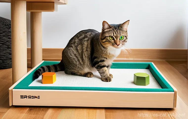 고양이 실내 운동법 - **Prompt for interactive play:**
    "A joyful and energetic domestic cat, a sleek ginger shorthair,...