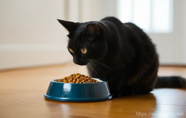 고양이 식욕부진 원인 - Image Prompt 1: The Concerned Owner and the Disinterested Cat** 고양이 식욕부진 원인 - Image Prompt 1: The Concerned Owner and the Disinterested Cat**